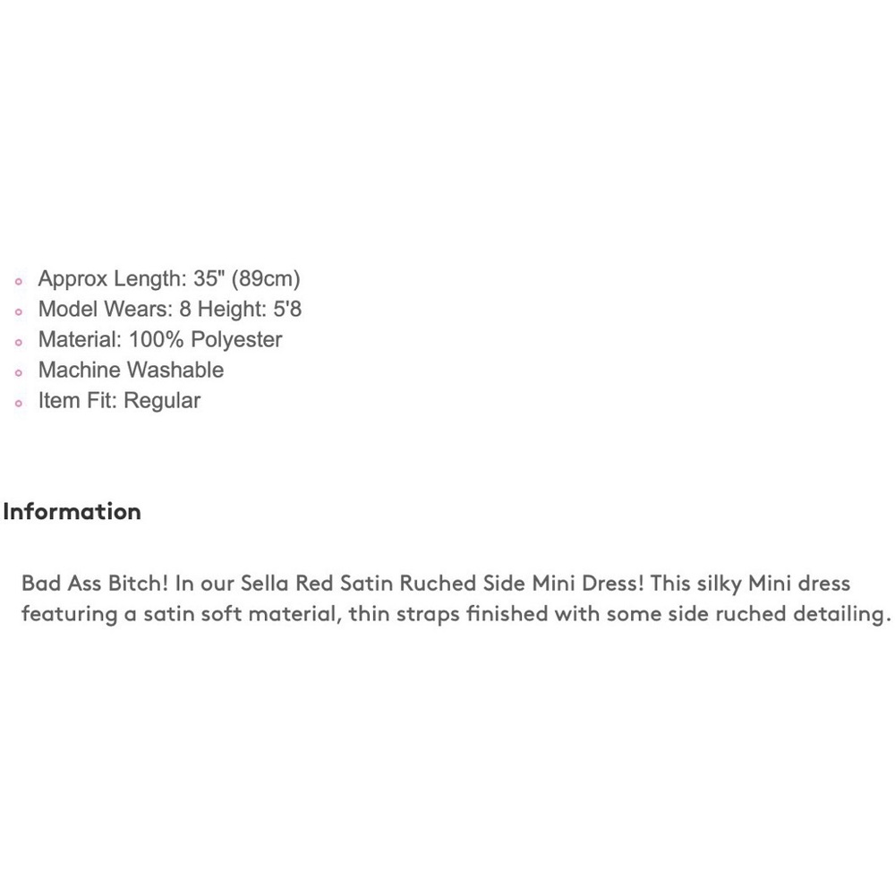 Sella Red Satin Ruched Side Mini Dress - Picture 3 of 4